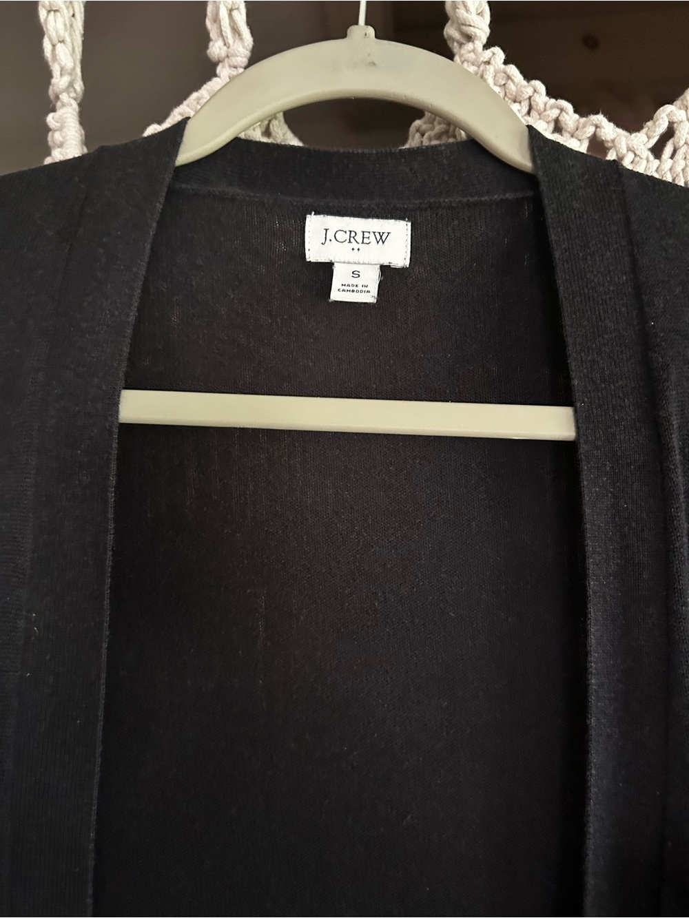 J. Crew Black Open-Front Knit Cardigan